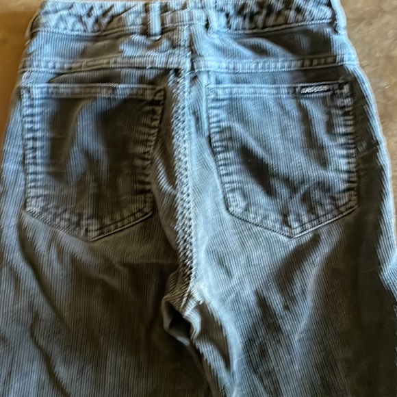 Vintage distressed Sasson blue gray corduroy pants with ankle zips - Picture 8 of 12
